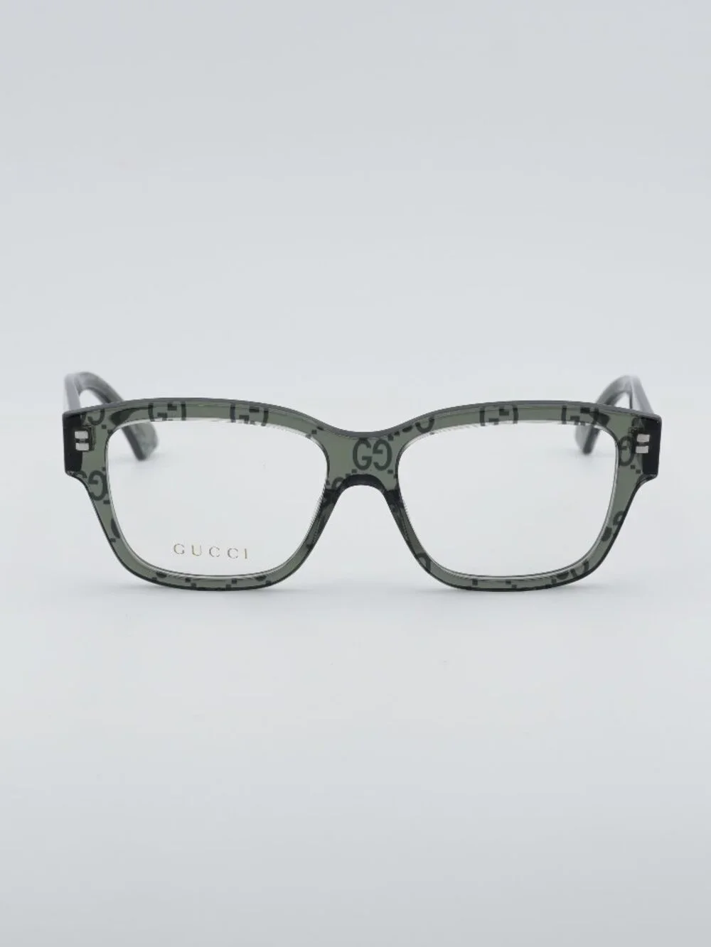 Gucci GG1428O 012 Square Eyeglasses 55mm - Grey with GG Pattern